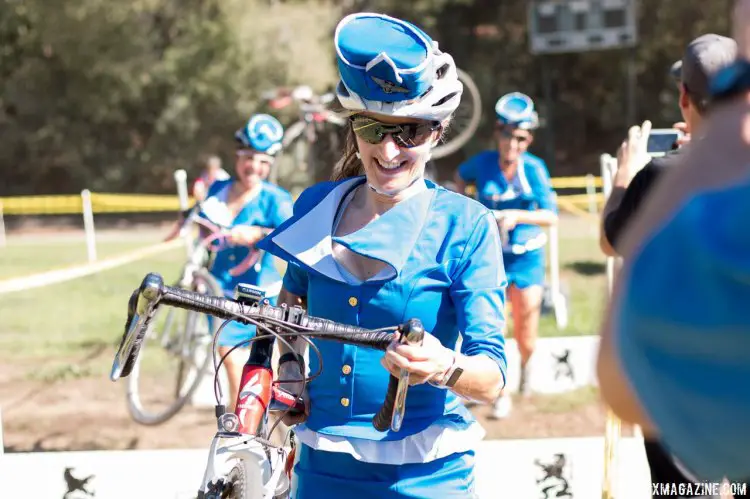 The Pan Am Mile High Club captured attention with one last flight and won a pie. Surf City Cyclocross All Hallow's Costume Cross 2015. Harbor High. © Cyclocross Magazine