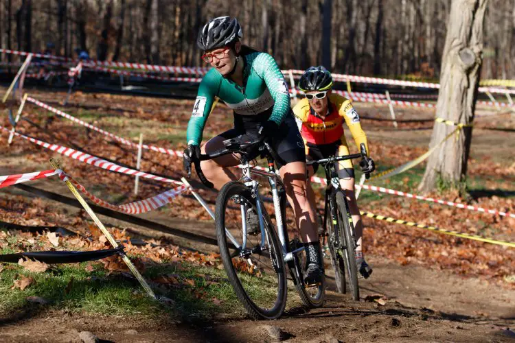  Bowman and Northcott carving through the fast corners of today's course. Photo by Todd Prekaski