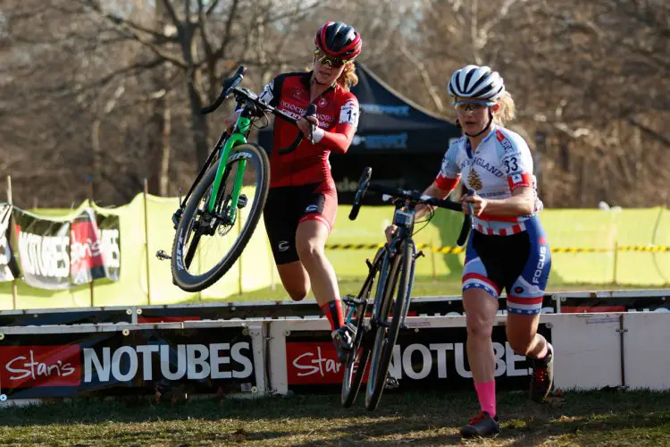 Noble and White through the Stan's NoTubes barriers. Photo by Todd Prekaski
