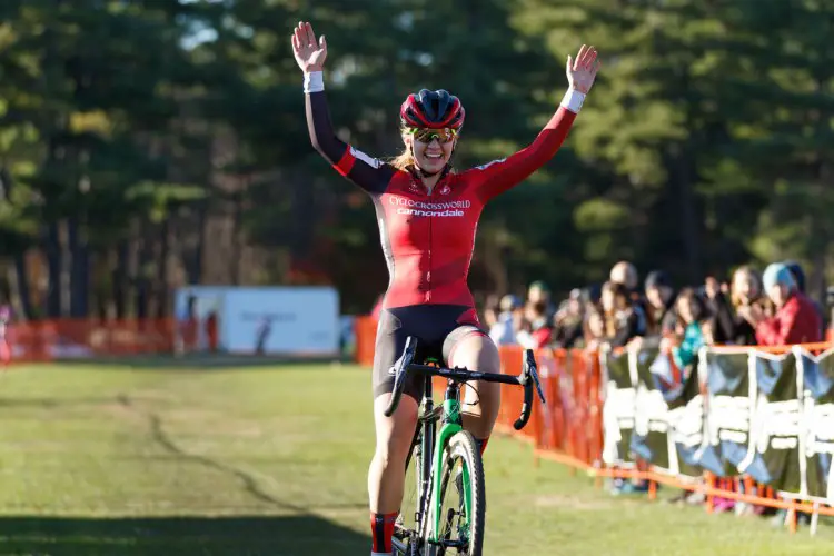 White attacked to take a solid win over Noble. Maximenko claimed third in a sprint. Photo by Todd Prekaski