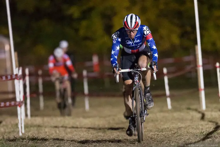 On the final lap, Powers and Hyde put the pressure on, trying to lose Owen. © Kent Baumgardt