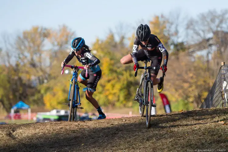 Mani caught Miller just before the railroad tie run-up. © Kent Baumgardt