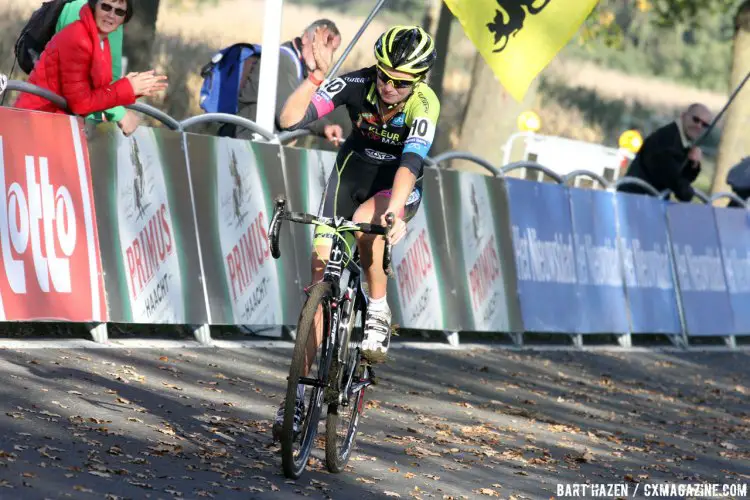 Femke Van Den Driessche rode well to finish in second at Koppenbergcross. © Bart Hazen