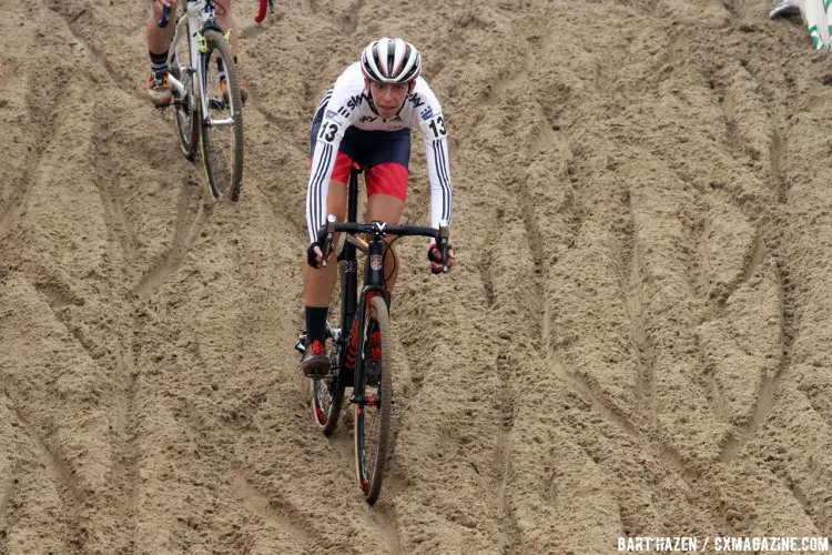 Kona's Helen Wyman couldn't match her past successes at the European Cyclocross Championships, she ended up seventh on the day. © Bart Hazen