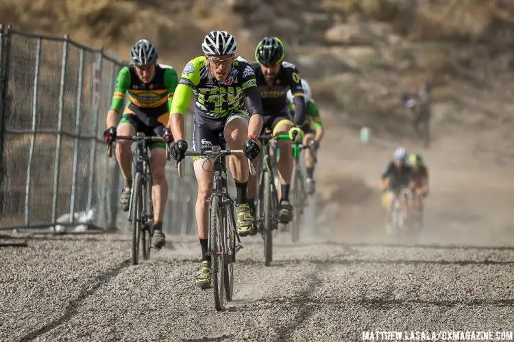 Following the loose and sketchy off-camber was a long stretch of gravel. © Matthew Lasala