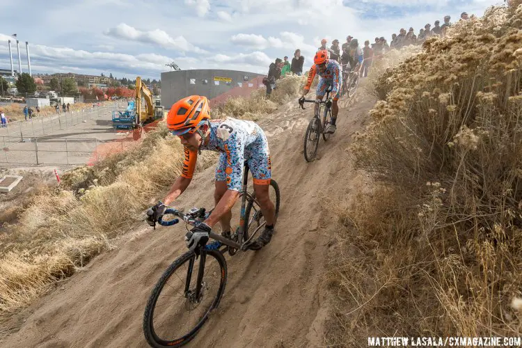 The loose off-camber section was a popular viewing point. © Matthew Lasala