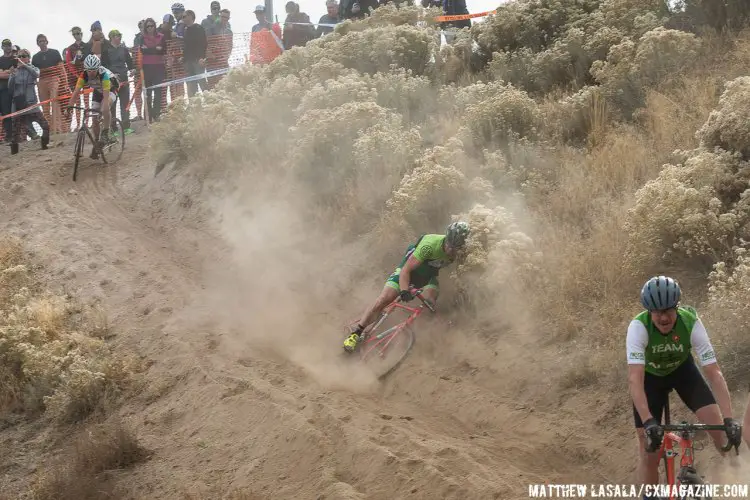 The off camber section was loose and made it challenging to keep upright. © Matthew Lasala