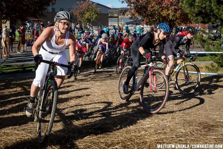 The Elite Women's holeshot was won by Megan Chinburg (Team S + M) who would eventually finish 5th. © Matthew Lasala