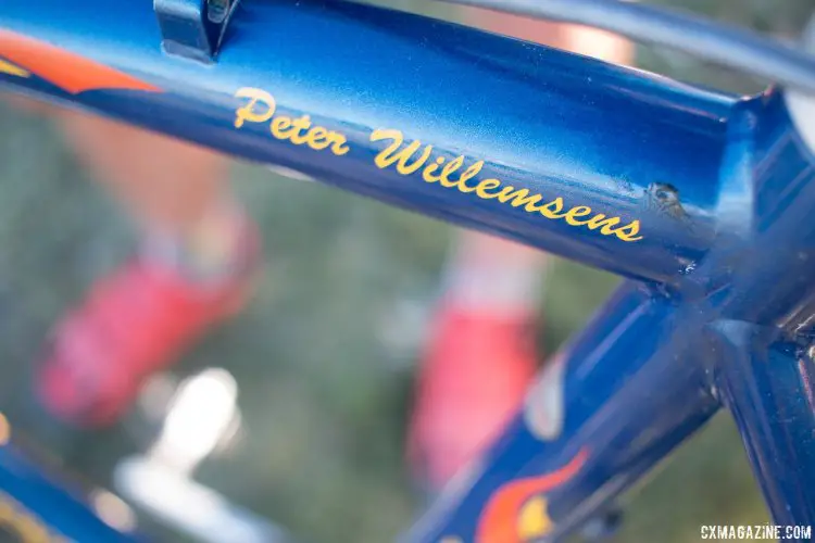  The painted Peter Willemsens rider decal gives away the pro bike providence of this Merckx Titane. © Cyclocross Magazine