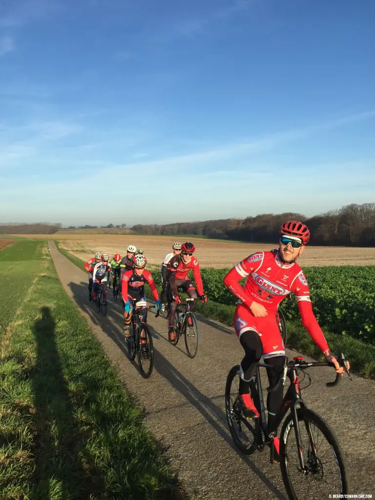 Team USA on an easy spin the day before Azencross. © Cameron Beard