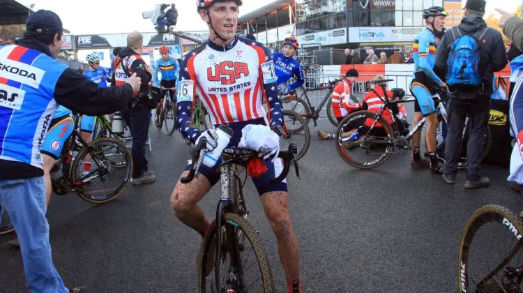 Gage Hecht post race at Zolder. © Bart Hazen