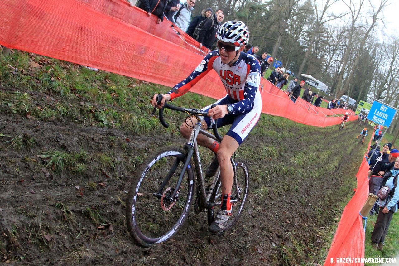 The American Junior Men were in for a test of will on the challenging course at Namur. © Bart Hazen