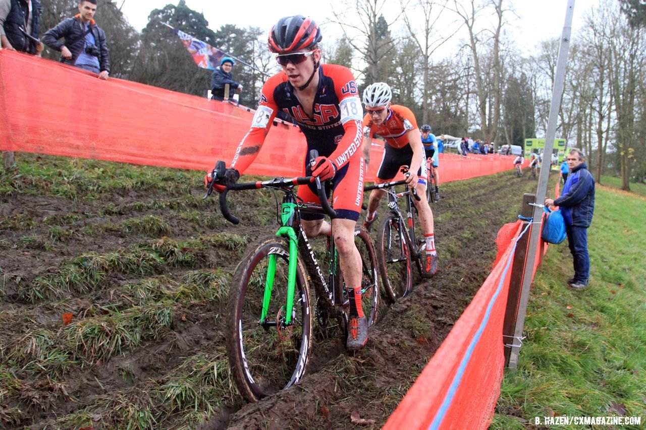 The severity of the ruts on this off camber pass isn't easily seen on television coverage. © Bart Hazen