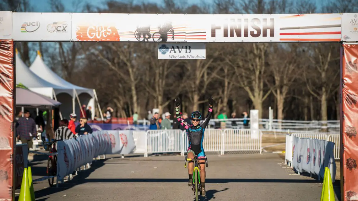 Amanda Nauman sweeps the Elite Women's race at Ruts 'n Guts with her day two victory. © Andy Chasteen
