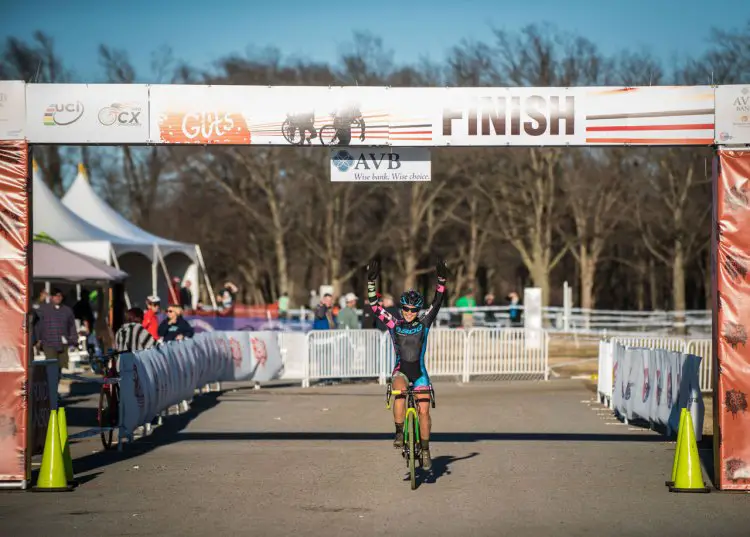 Amanda Nauman sweeps the Elite Women's race at Ruts 'n Guts with her day two victory. © Andy Chasteen