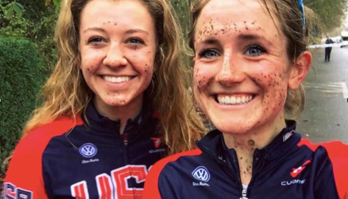 USA Cycling teammates Emma White and Ellen Noble. © Ellen Noble