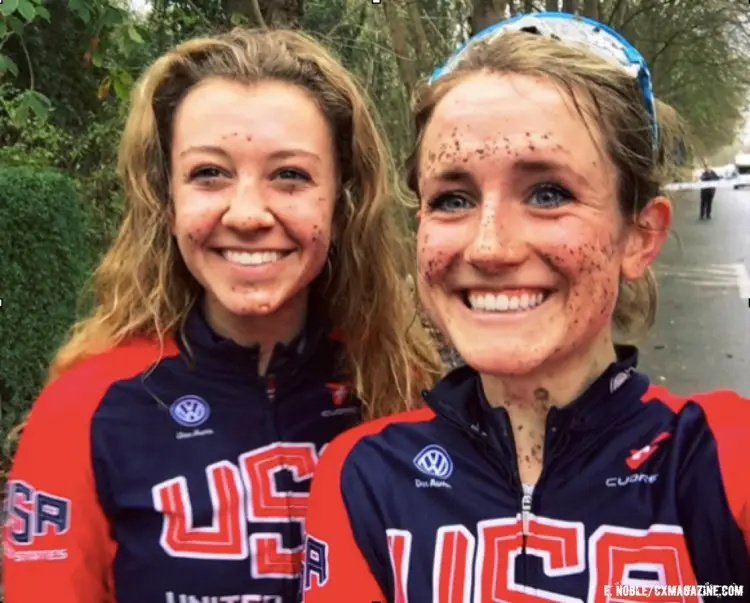 USA Cycling teammates Emma White and Ellen Noble. © Ellen Noble