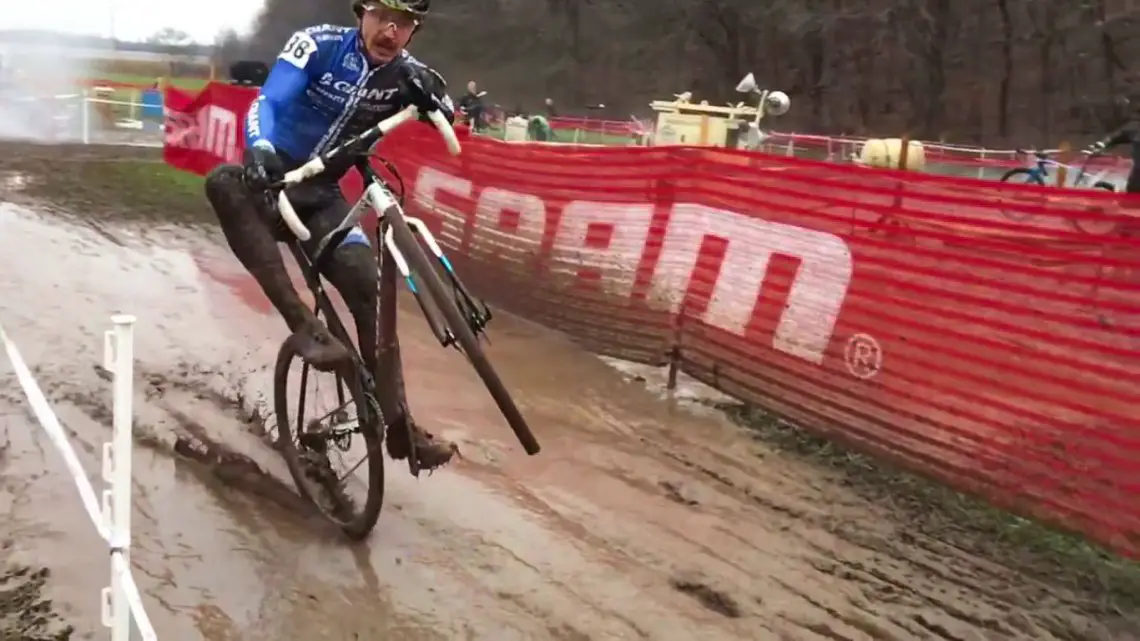 Adam Craig wheelies at Jingle Cross 2015