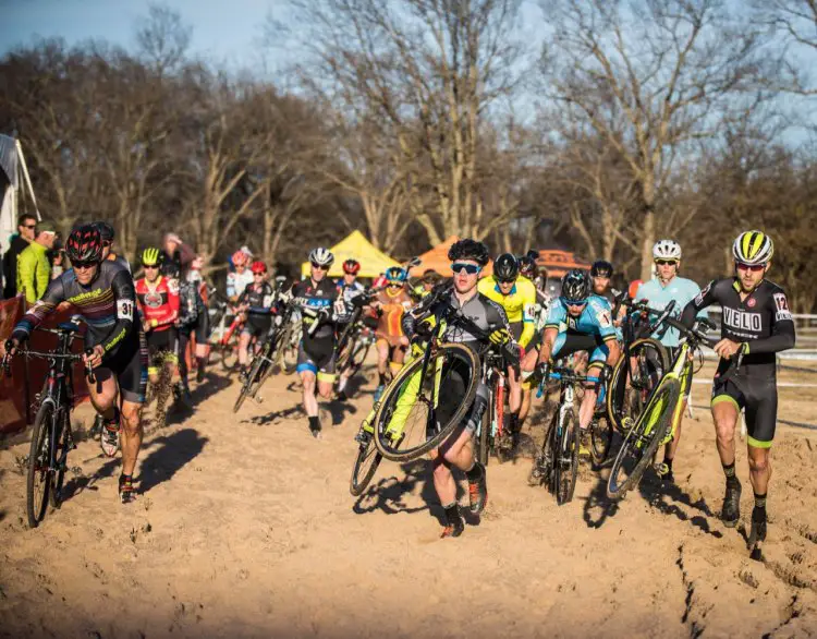  Skyler Mackey gets the lead early thought the sand pit. © Andy Chasteen