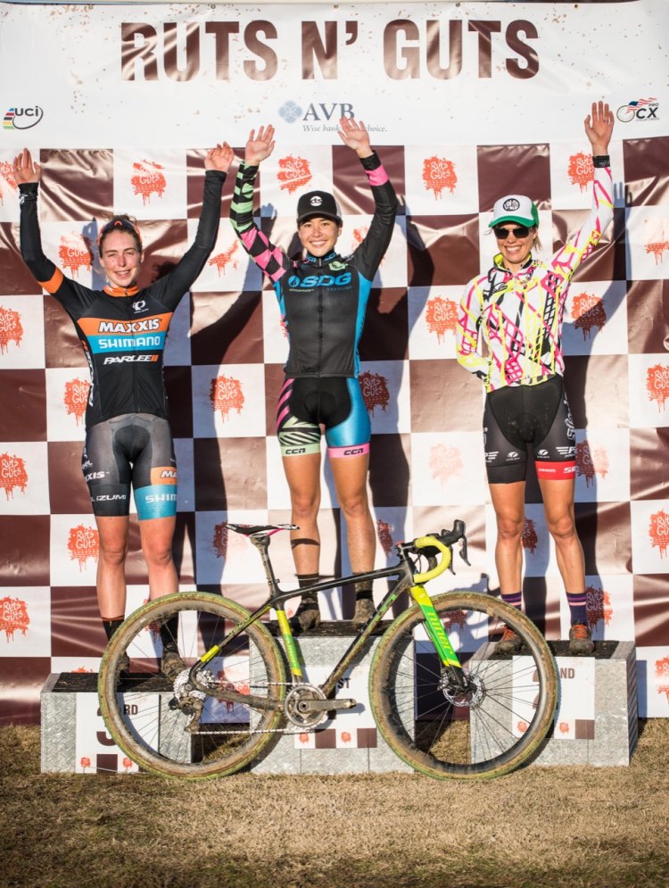 The Ruts 'n Guts day one Elite Women's Podium. © Andy Chasteen