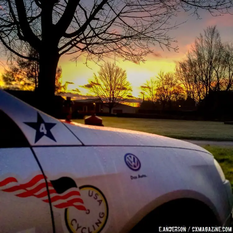 Race mornings bring beauty. 2015 USAC Cyclocross Development Camp. © Elle Anderson