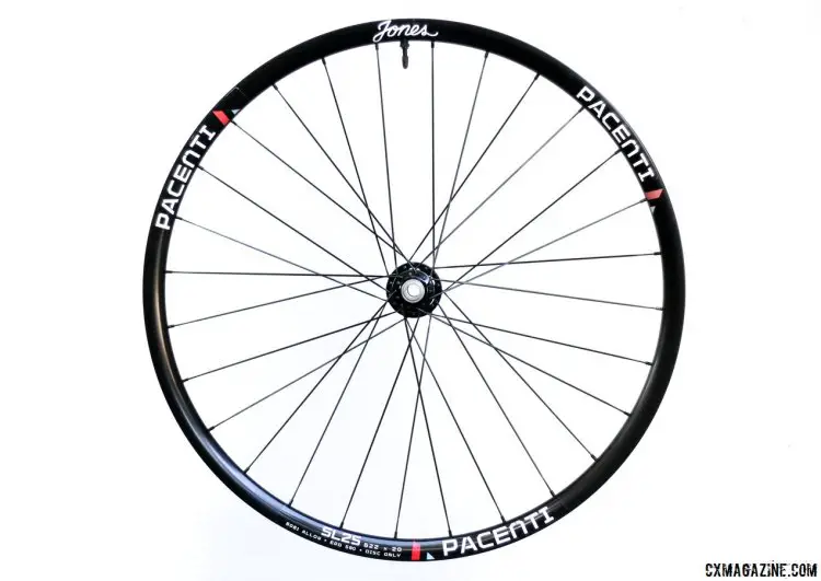 Our Jones Precision Wheels we received for testing use a Pacenti SL25 alloy tubeless rim, Industry Nine CX hubs, and DT Aerolite spokes. They retail for $1050. © Cyclocross Magazine