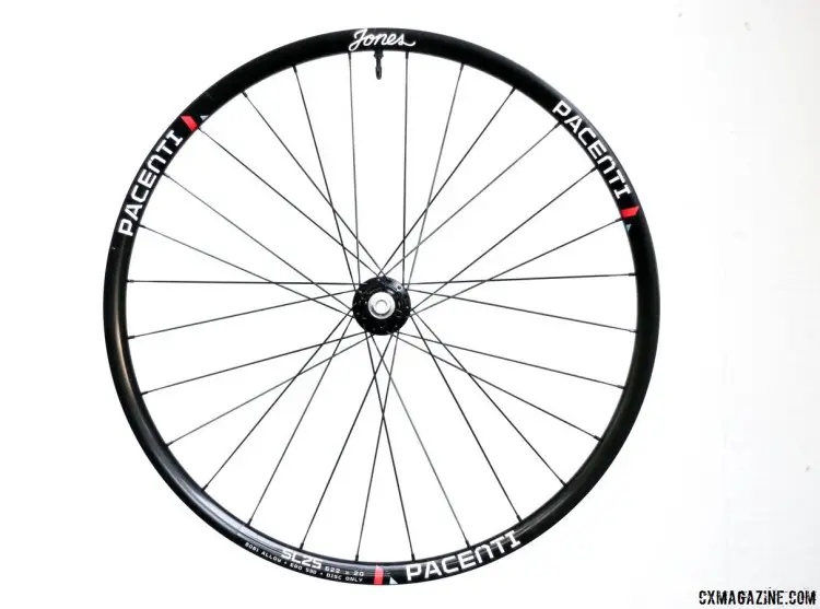 Our Jones Precision Wheels we received for testing use a Pacenti SL25 alloy tubeless rim, Industry Nine CX hubs, and DT Aerolite spokes. They retail for $1050. © Cyclocross Magazine