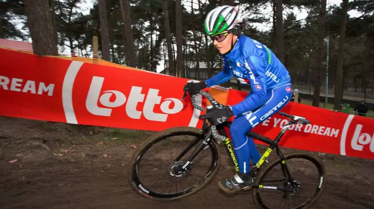 Eva Lechner. Course inspection. 2016 Zolder World Championships. © D. Zelck / Cyclocross Magazine