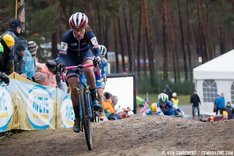 Caroline Mani represented France well with a strong finish to take silver. © Pieter Van Hoorebeke / Cyclocross Magazine