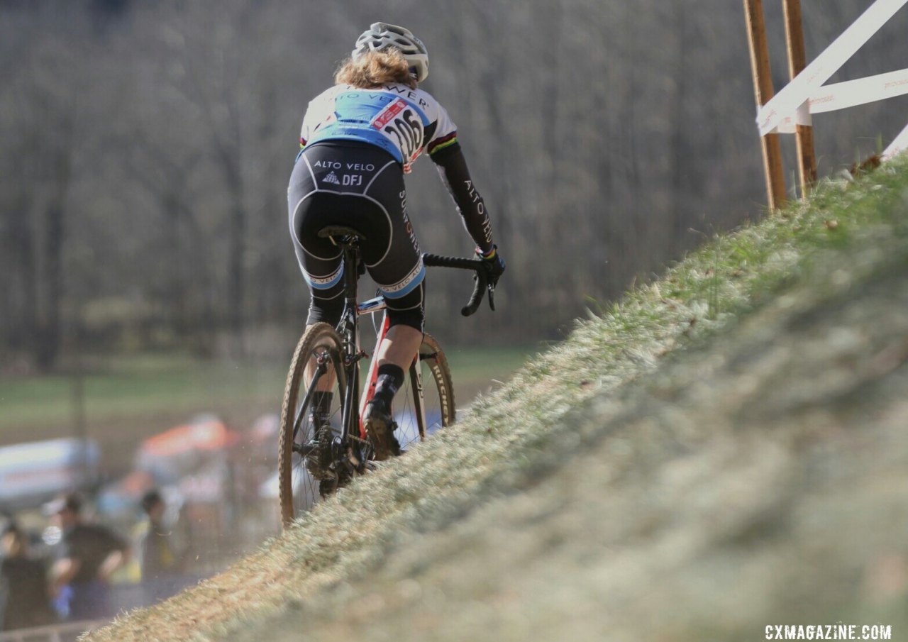 Karen Brems showed her competitors a clear pair of wheels in the Master Women's 50-54 event at the 2016 Cyclocross National Championships. © Cyclocross Magazine
