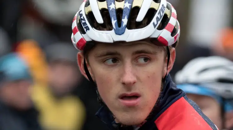 Gage Hecht contemplates what it will take to have a medal-winning ride after getting so close in Tabor in 2015. © Danny Zelck / Cyclocross Magazine