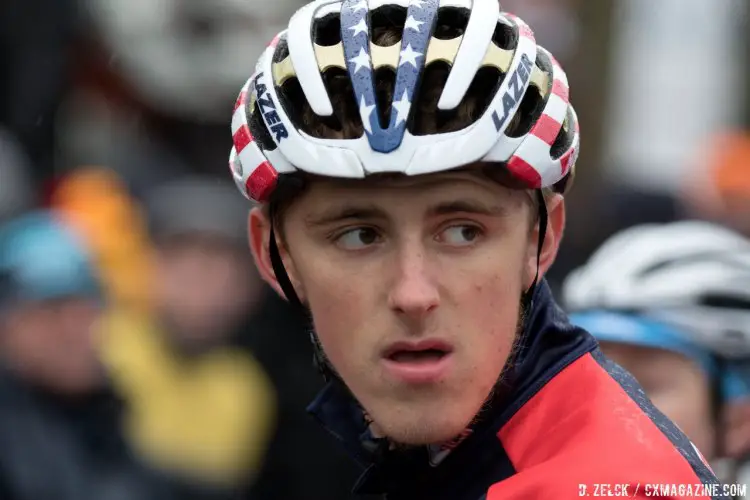 Gage Hecht contemplates what it will take to have a medal-winning ride after getting so close in Tabor in 2015. © Danny Zelck / Cyclocross Magazine