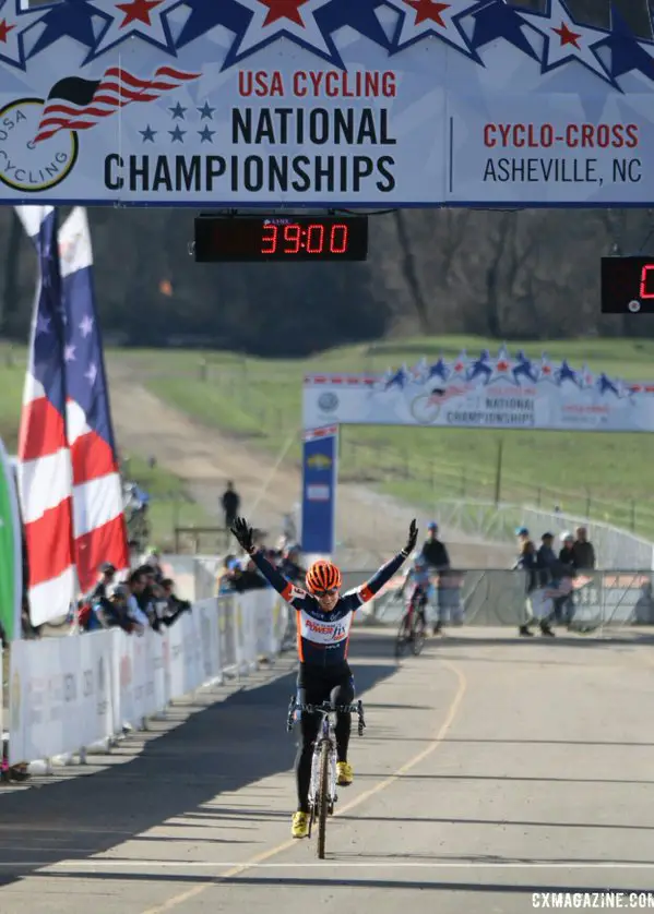 Corey Coogan Cisek takes the Masters Women 35-39 title, 2016 Cyclocross National Championships. © Cyclocross Magazine