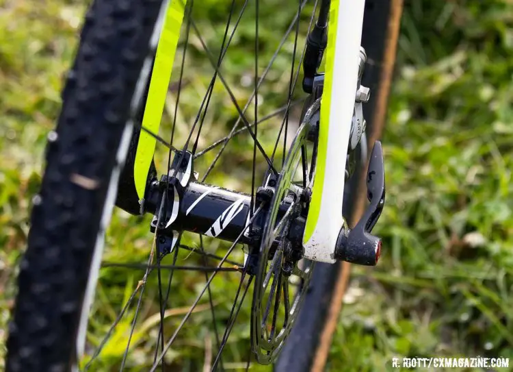 The wheels rotate on a Zipp 77/177 hubset. © Cyclocross Magazine
