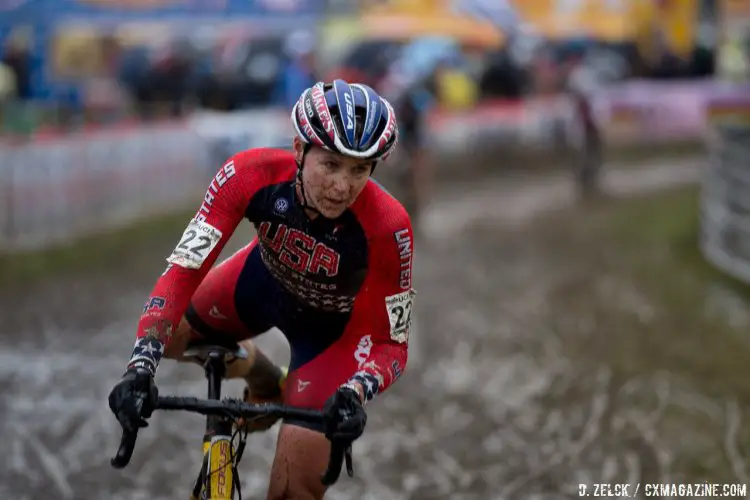 Meredith Miler giving Worlds one last go. Elite Women, 2016 Cyclocross World Championships. © Danny Zelck / Cyclocross Magazine