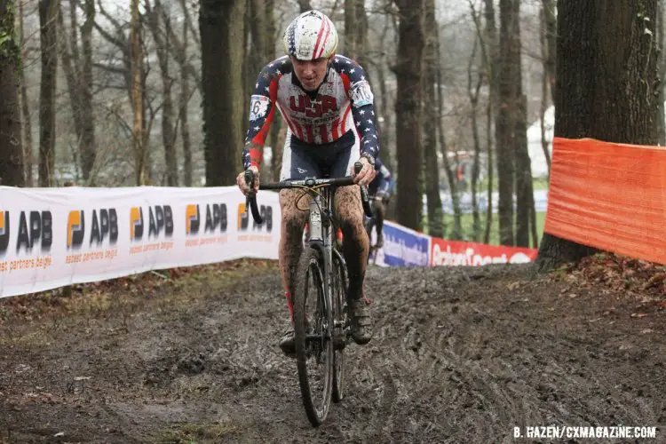 American Gage Hecht was fourth on Sunday at Hoogerheide. 2016 World Cup Hoogerheide. © Bart Hazen