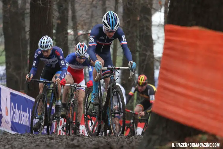 Lucas Dubau of France in the Men's U23 race. 2016 World Cup Hoogerheide. © Bart Hazen