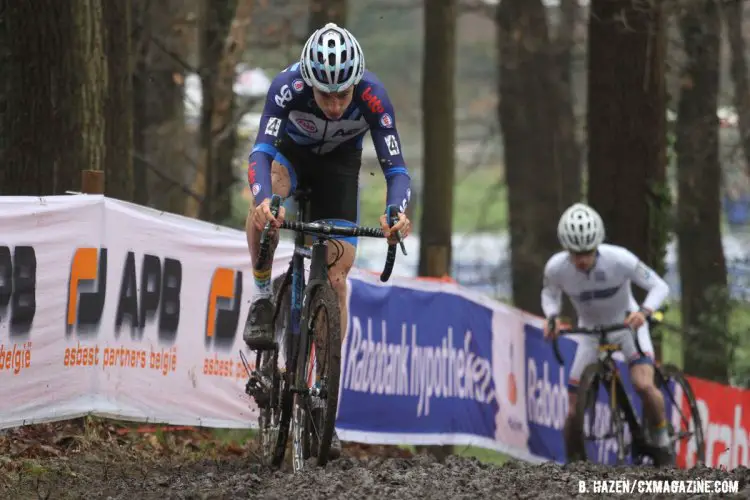 Quinten Hermans of Belgium, the Men's U23 winner at Hoogerheide, on course. 2016 World Cup Hoogerheide. © Bart Hazen