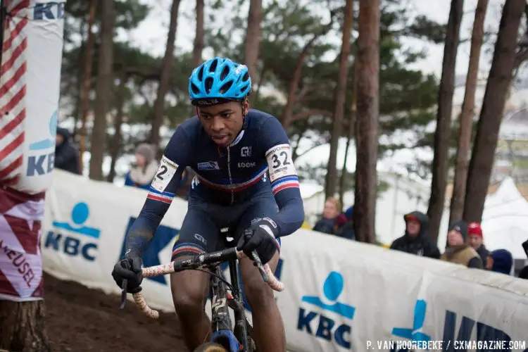 Mickael Crispin of France had a strong race to finish second for France. © Pieter Van Hoorebeke / Cyclocross Magazine