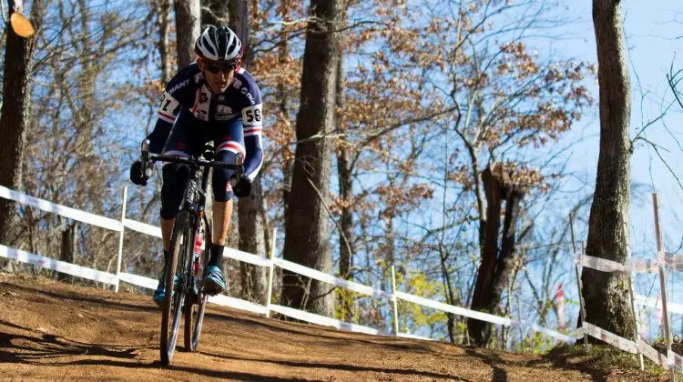 Victor Sheldon rolls into the downhill