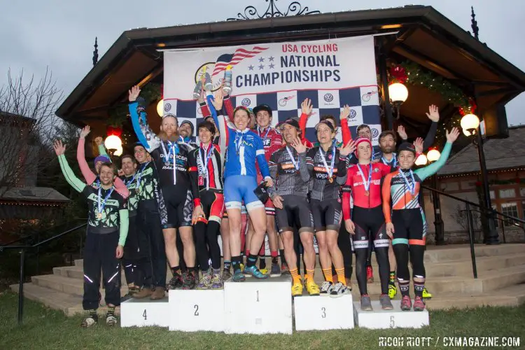 2016 USA Cycling Cyclocross TEAM RELAY Mixed Non-Championship Podium