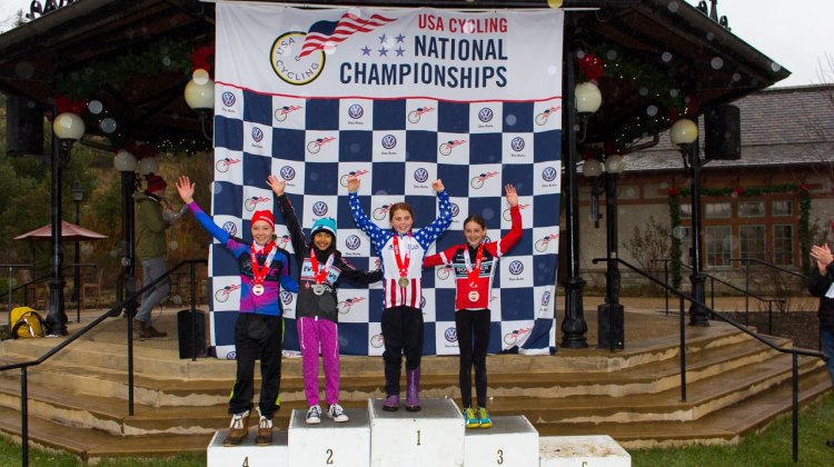 2016 USA Cycling Cyclocross Female Junior 11-12 National Championship Podium
