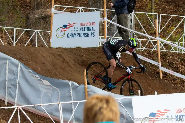 Maxx Chance on the drop-off. © R. Riott / Cyclocross Magazine