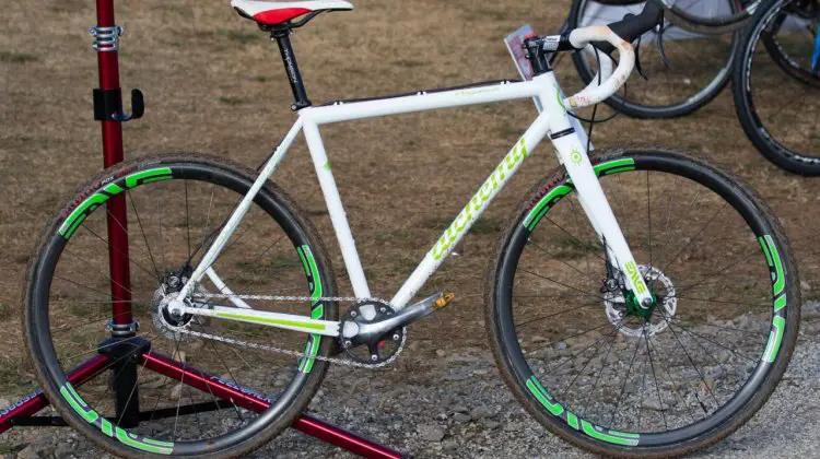 Tim Allen's silver-medal winning custom steel Alchemy singlespeed bike. 2016 Cyclocross National Championships. © R. Riott/Cyclocross Magazine