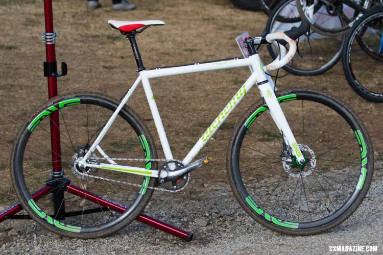 Tim Allen's silver-medal winning custom steel Alchemy singlespeed bike. 2016 Cyclocross National Championships. © R. Riott/Cyclocross Magazine