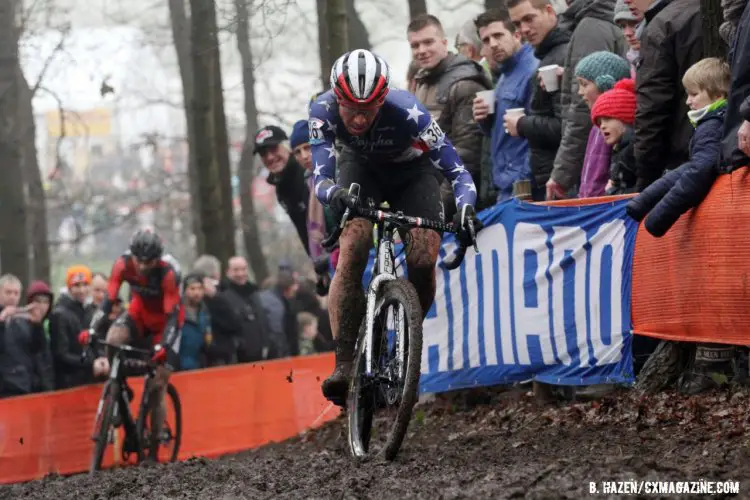 Jeremy Powers, the reigning American National Champion, at the World Cup in Hoogerheide. 2016 World Cup Hoogerheide. © Bart Hazen