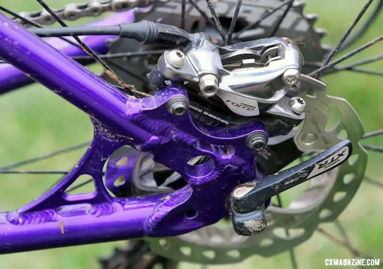 A well-loved XTR internal cam quick release holds the rear wheel in place. Force hydraulic disc brakes handle the stopping. © Cyclocross Magazine