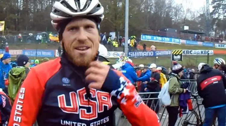 Stephen Hyde, post-race after the 2016 Cyclocross World Championships