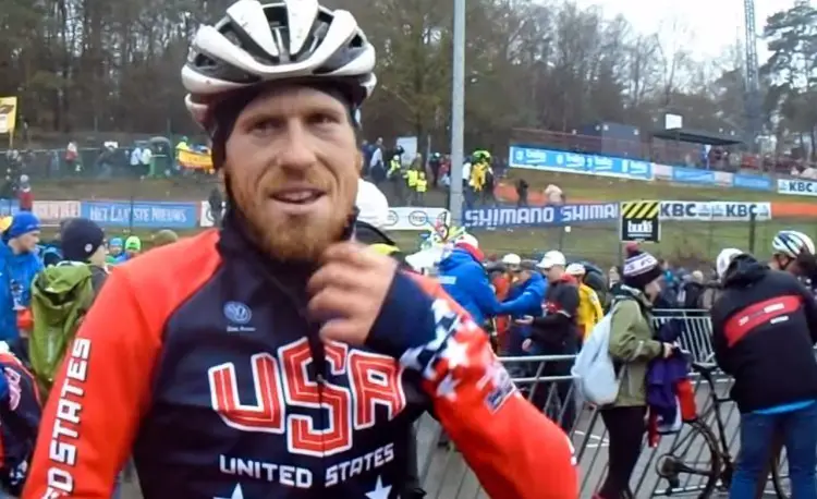Stephen Hyde, post-race after the 2016 Cyclocross World Championships