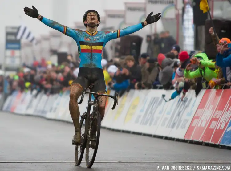 Wout van Aert is your World Champion for 2016. Elite Men, 2016 Cyclocross World Championships. © Pieter Van Hoorebeke / Cyclocross Magazine